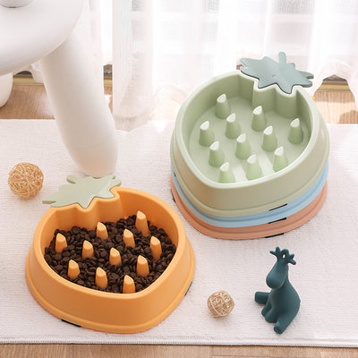 Pineapple Dog Bowl - Slow Food Grade Plastic | Colors & Specs