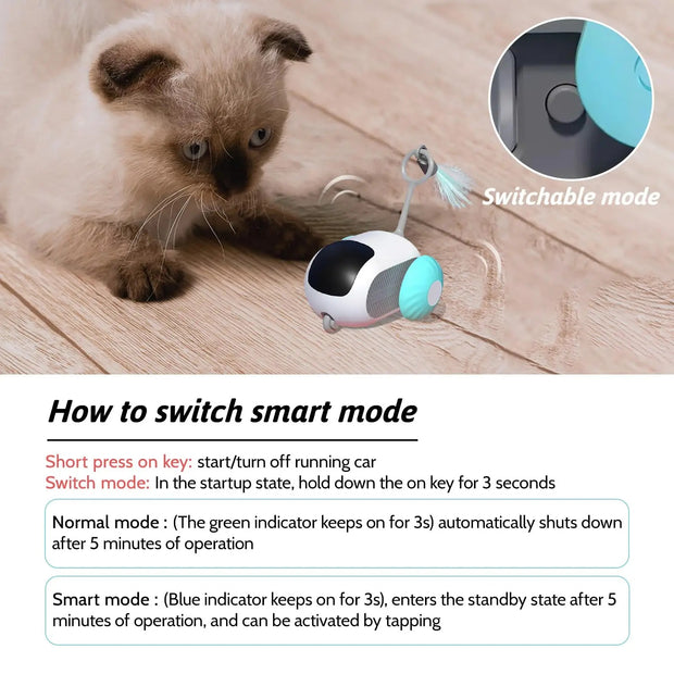 Smart Cat Toy 2 Modes Automatic Moving Remote Controlled Toy Car For Cats Dogs Interactive Playing Kitten Training Pet Supplies