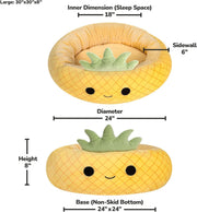Shark Pet Bed - Large Ultrasoft Official Plush Pet Bed Maui Pineapple 