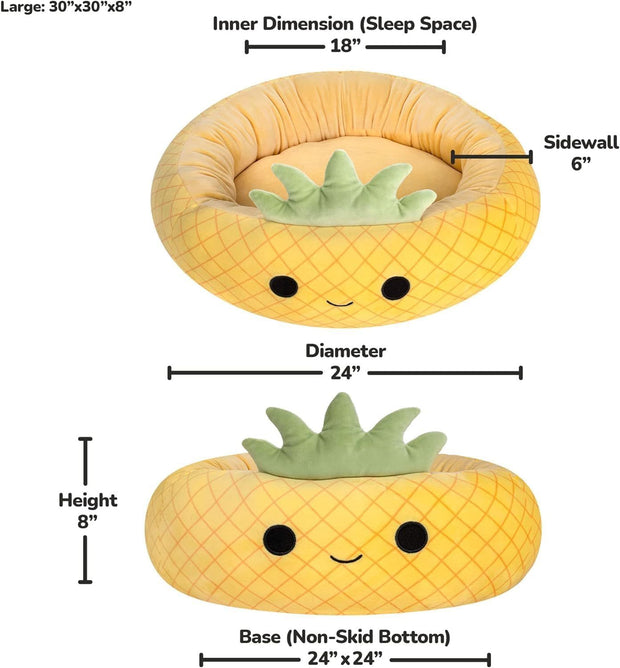 Shark Pet Bed - Large Ultrasoft Official Plush Pet Bed Maui Pineapple 
