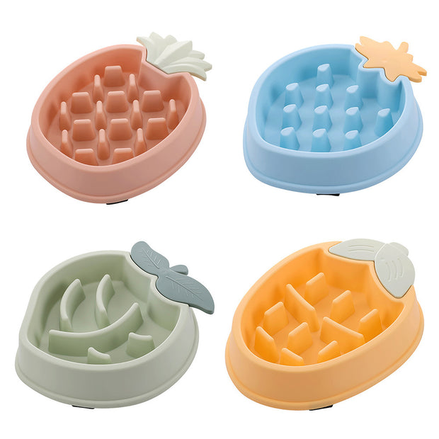 Pineapple Dog Bowl - Slow Food Grade Plastic | Colors & Specs